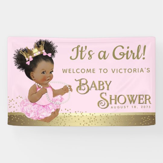 Pink Gold Princess Baby Shower Banners | Zazzle.com