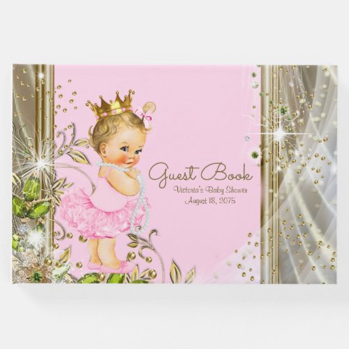 Pink Gold Princess Baby Shower Guest Book