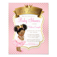 Pink Gold Princess Baby Shower Invitations