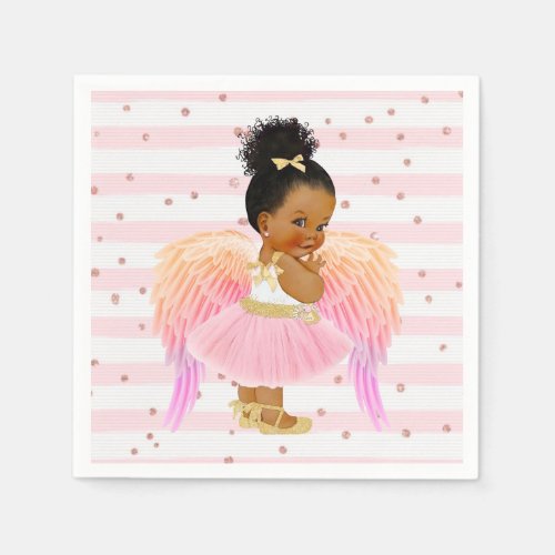 Pink Gold Princess Ballerina Baby ShowerBirthday Napkins