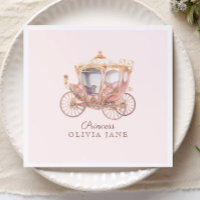 Pink Gold Princess Carriage Fairytale Birthday