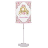 Pink Gold Princess Carriage  Table Lamp (Front)