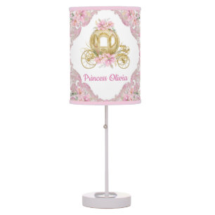Pink Gold Princess Carriage  Table Lamp
