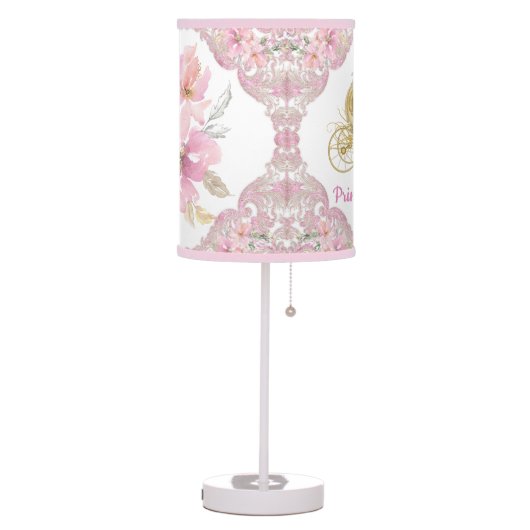 Pink Gold Princess Carriage  Table Lamp (Left)