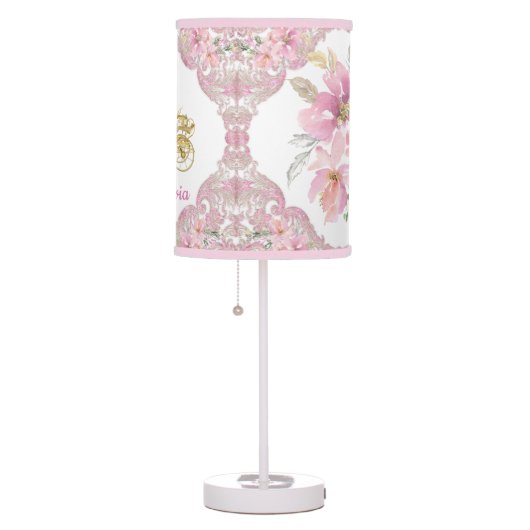 Pink Gold Princess Carriage  Table Lamp (Right)