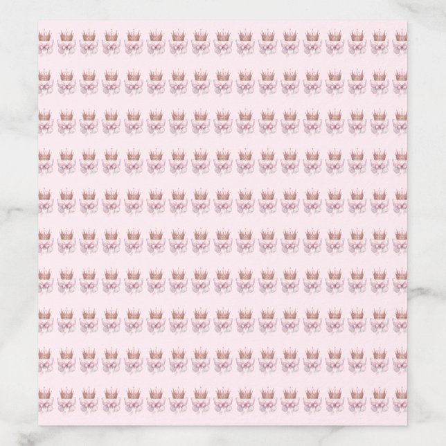 Pink Gold Princess Crown Butterfly Envelope Liner (Design)