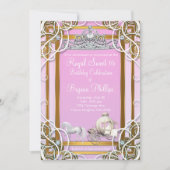 Pink Gold Princess Crown & Carriage Sweet 16 Party Invitation (Front)