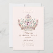 Pink Gold Princess Crown Fairytale Birthday Party Invitation | Zazzle