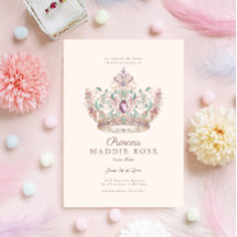 Pink Gold Princess Crown Fairytale Birthday Party