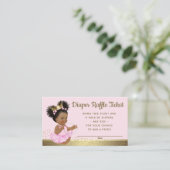 Pink Gold Princess Diaper Raffle Tickets Enclosure Card (Standing Front)