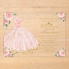 Pink Gold Princess Dress Floral Quinceañera