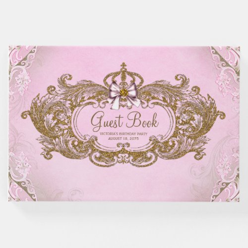Pink Gold Princess Guest Book