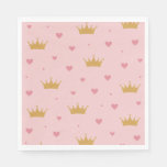 Pink &amp; Gold Princess Pattern Napkin