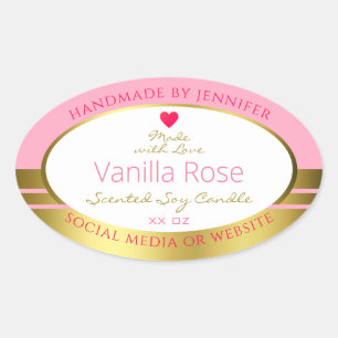 Pink Gold Product Packaging Label Easy Custom Text