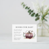 Pink Gold Pumpkin Baby Shower Book Request Enclosure Card (Standing Front)