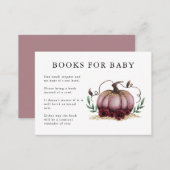 Pink Gold Pumpkin Baby Shower Book Request Enclosure Card (Front/Back)
