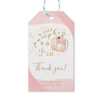 Pink Gold Pumpkin Fall Baby Shower Thank You Gift Tags