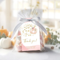 Pink Gold Pumpkin Fall Baby Shower Thank You Gift Tags