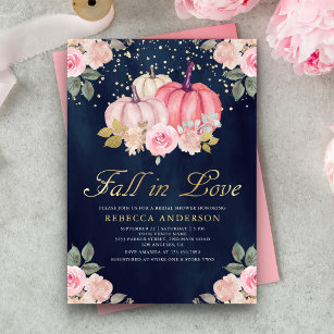 Blushing Bridal Shower Invitations with Envelopes (25 Pack) Blank  Invitation for Wedding Showers, Bride Luncheon, Bubbly – Navy Blue and Pink  Theme