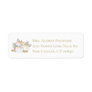 Pink Gold Pumpkin Halloween Thanksgiving Fall Label