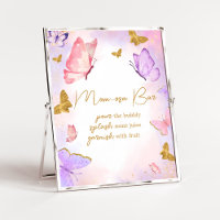 Pink Gold Purple Butterfly Baby Shower Mom Osa Bar