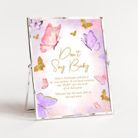 Pink Gold Purple Butterfly Don't Say Baby