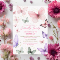 Pink Gold Purple Butterfly Party Birthday