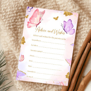 Pink Gold Purple Butterfly Shower Advice Game