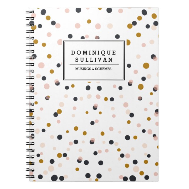 Pink, Gold & Purple Confetti Personalized Notebook (Front)