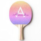 Pink Gold Purple Glitter and Sparkle Monogram Ping Pong Paddle Pink Gold Purple Glitter and Sparkle Monogram Ping Pong Paddle