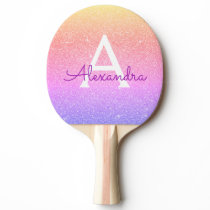 Pink Gold Purple Glitter and Sparkle Monogram Ping Pong Paddle Pink Gold Purple Glitter and Sparkle Monogram Ping Pong Paddle