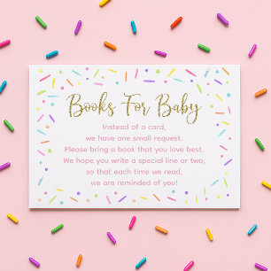 Pink Gold Rainbow Baby Sprinkle Books For Baby Enclosure Card