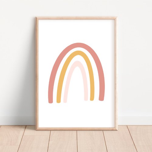 PinkGold Rainbow Nursery Decor Poster