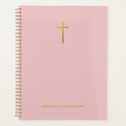 Pink  Gold Religious Planner Christians