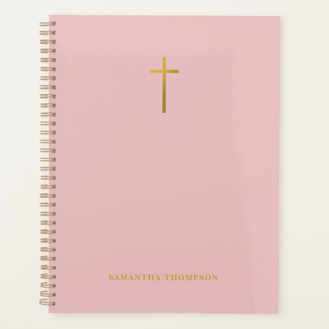 Pink & Gold Religious Planner Christians (Front)