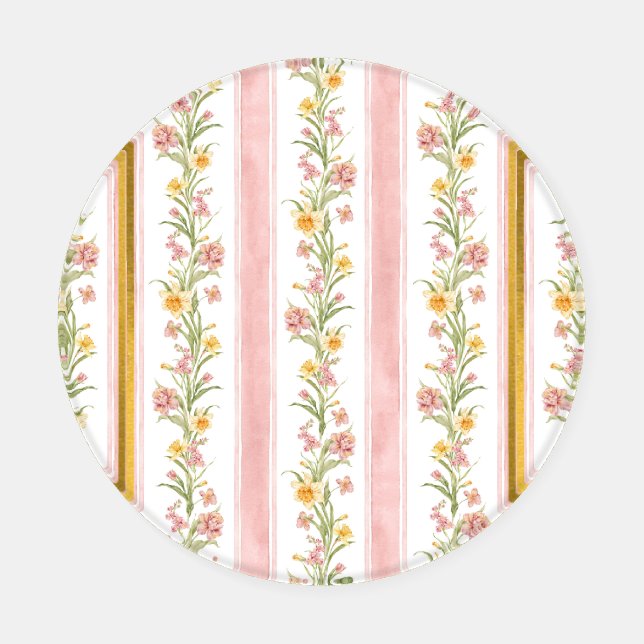 Pink Gold Round Coaster Set  (Single)