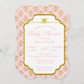 Pink Gold Royal Princess Baby Shower Invitation (Front/Back)