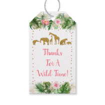 Pink & Gold Safari Animal Baby Shower Gift Tags