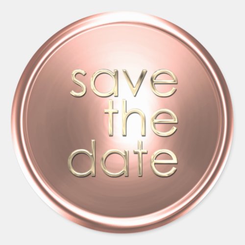 Pink Gold Save the Date Envelope Seal