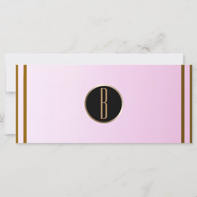 Pink Gold Shiny Glam Monogram Gift Certificate (Front)