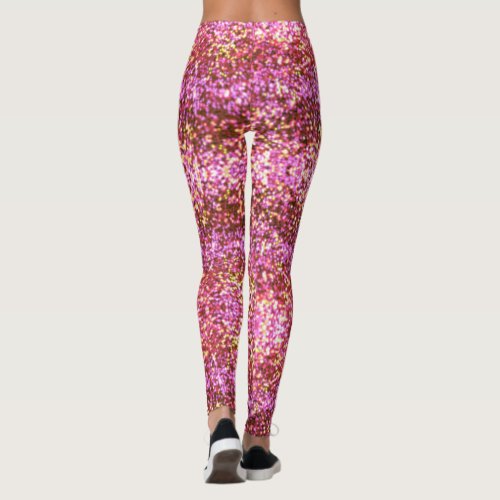 Pink gold silver sparkling glittery pattern  leggings