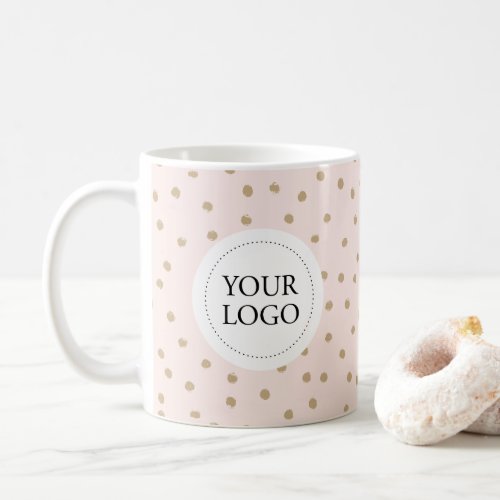 Pink  Gold Simple Pattern Business Logo Custom Coffee Mug