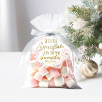 Pink Gold Snowflake Girl Baby Shower Thank You Favor Tags