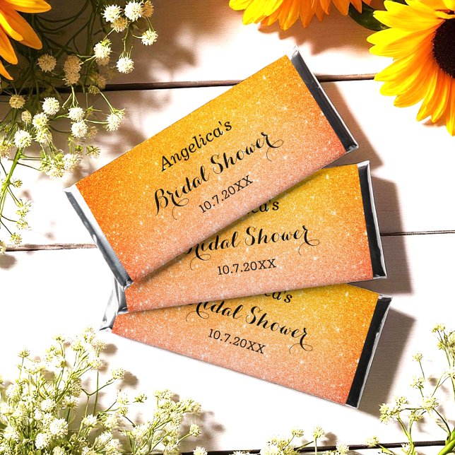 Pink Gold Sparkle Bridal Shower Wedding Hershey Bar Favors (Creator Uploaded)