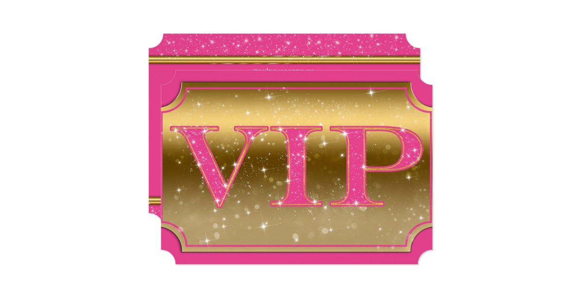 Pink & Gold Sparkle Glam VIP Party Event Ticket Invitation