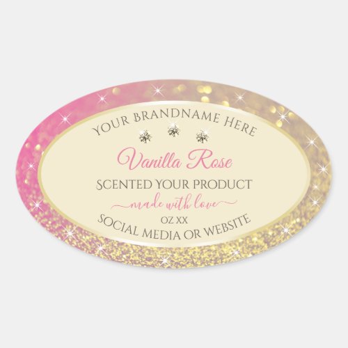Pink Gold Sparkle Glitter Cream Product Labels