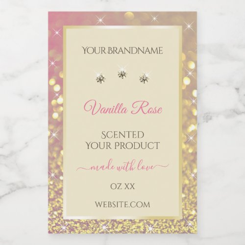 Pink Gold Sparkle Glitter Cream Product Labels