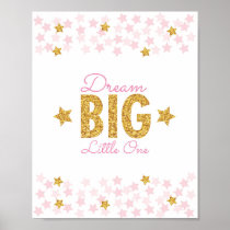 Pink & Gold Star Dream Big Poster