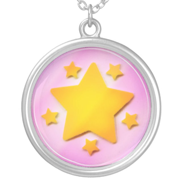 Pink & Gold Star Necklace (Front)