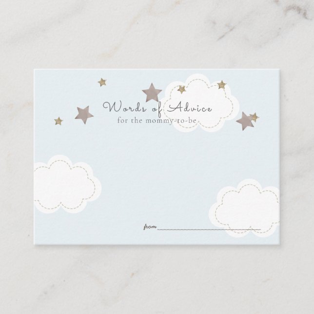Pink Gold Stars & Clouds Advice Enclosure Card (Front)